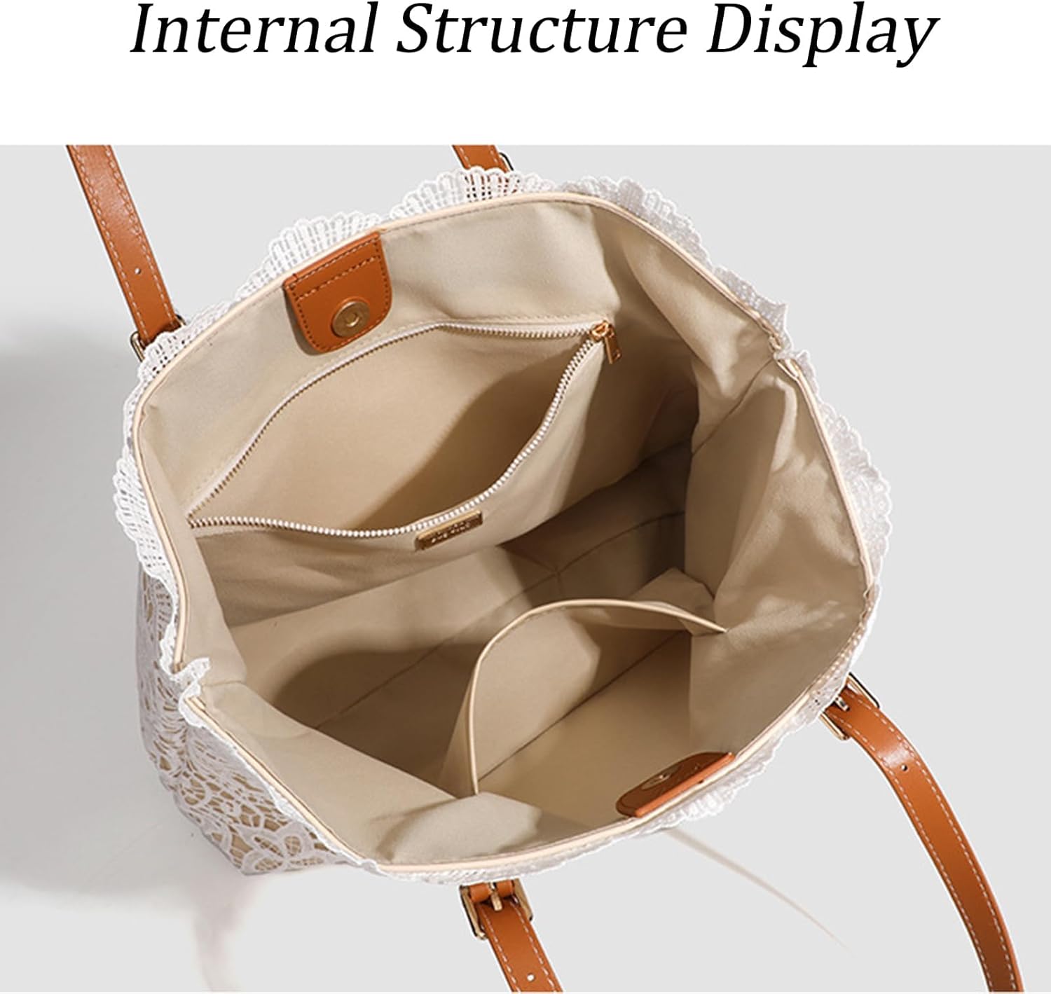 Chic White Lace Shoulder Bag