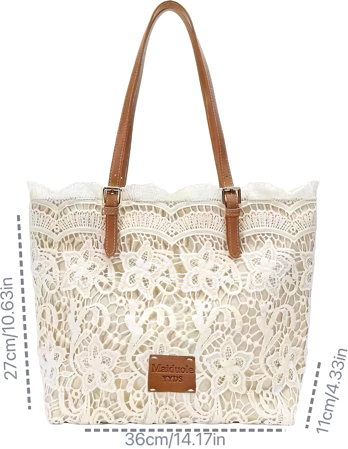 Chic White Lace Shoulder Bag
