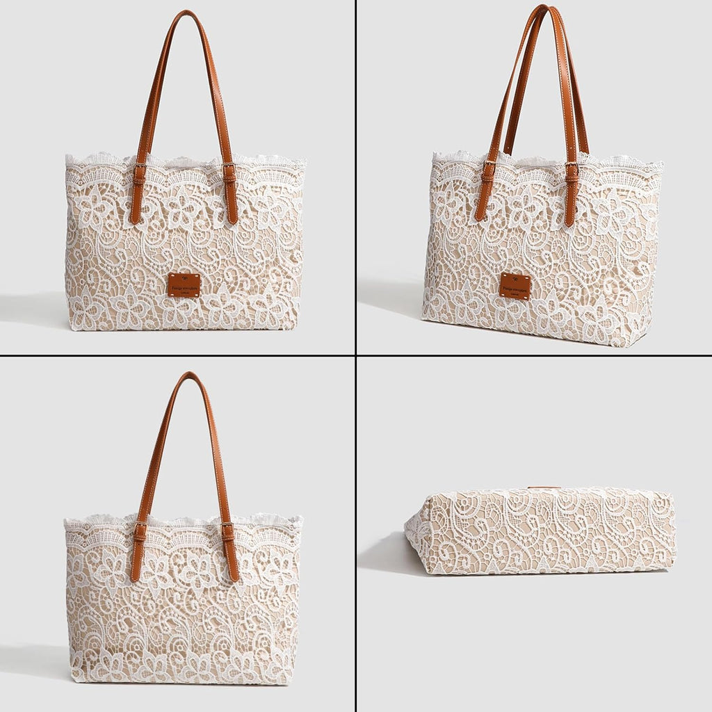Chic White Lace Shoulder Bag