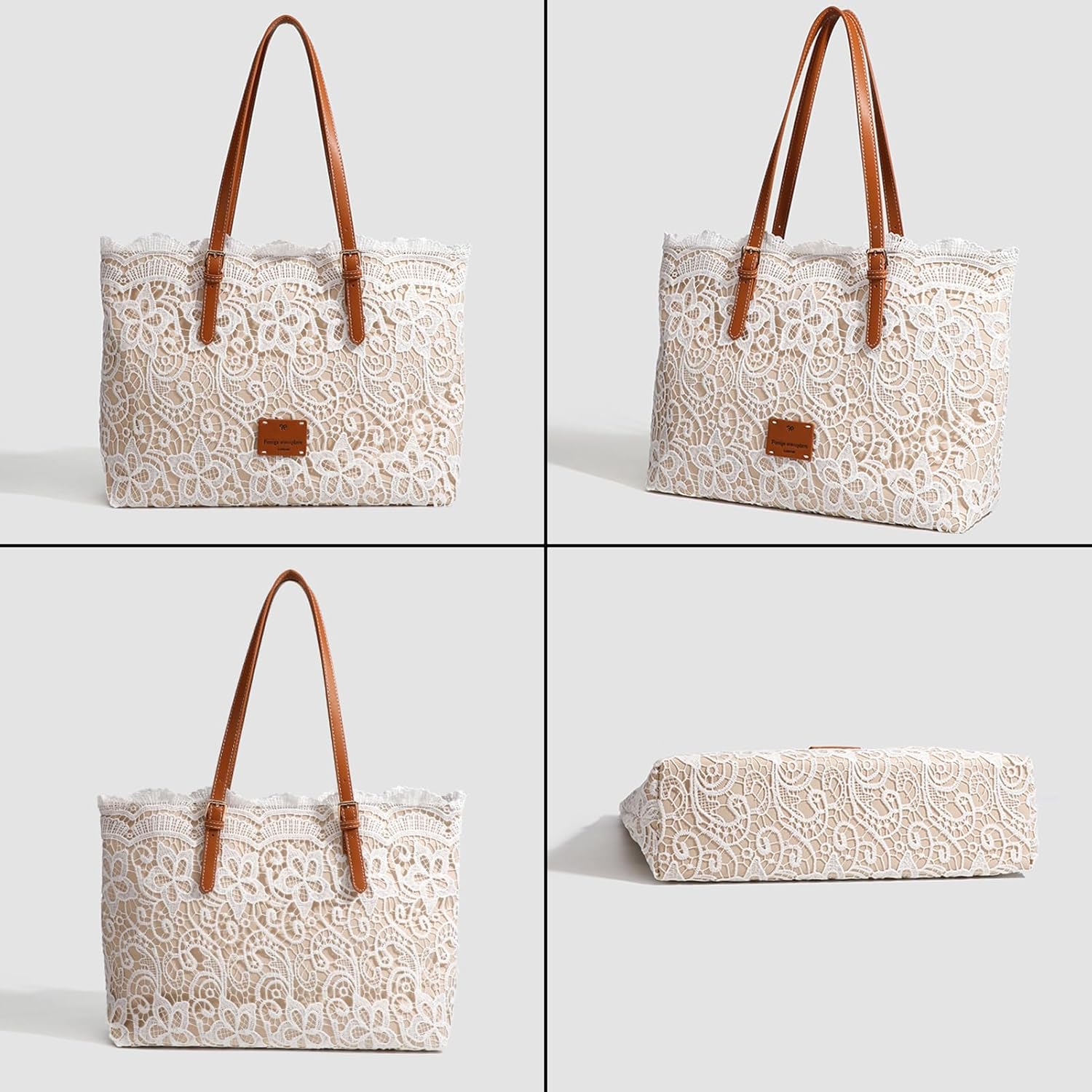Chic White Lace Shoulder Bag