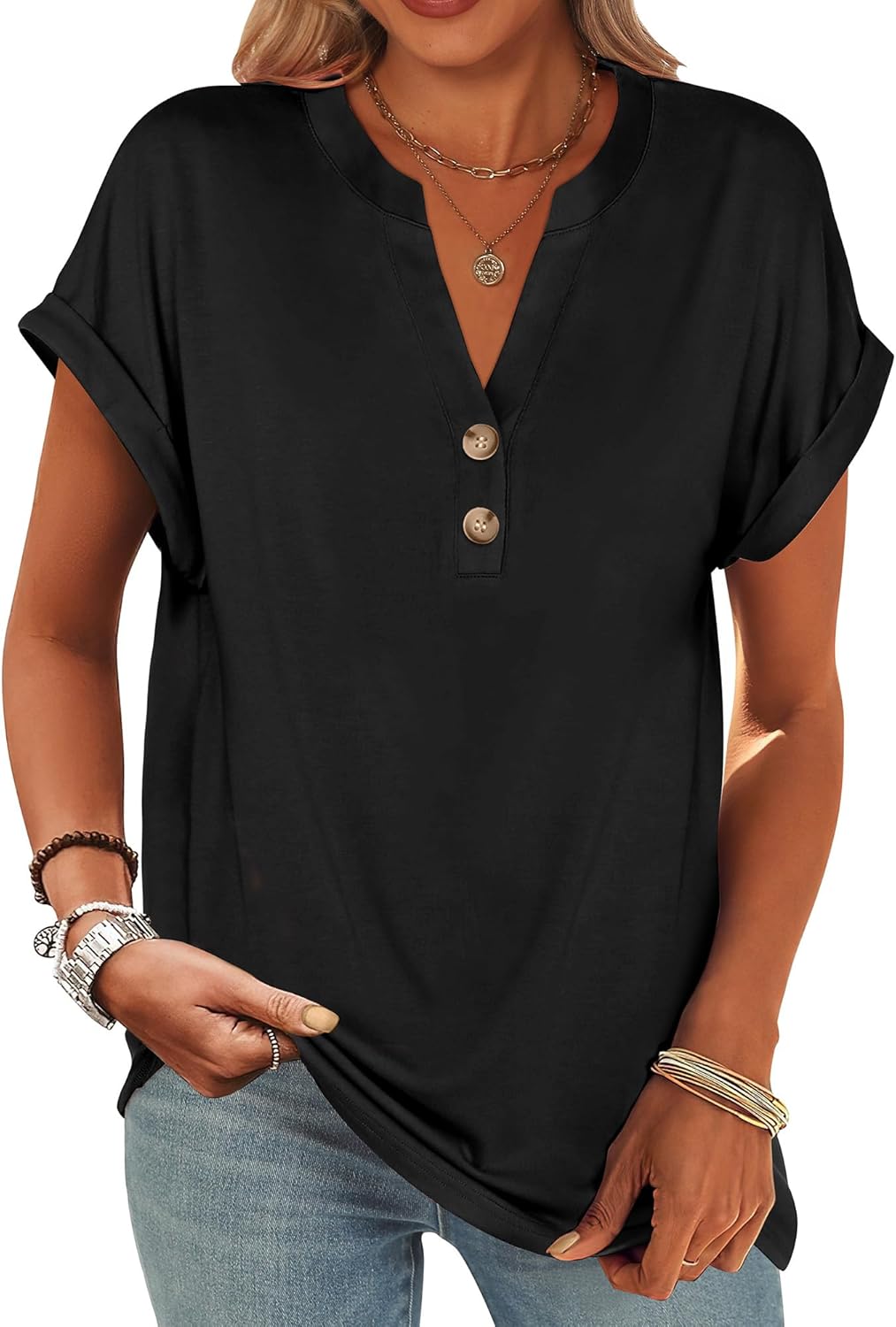 Chic Summer Henley Tops