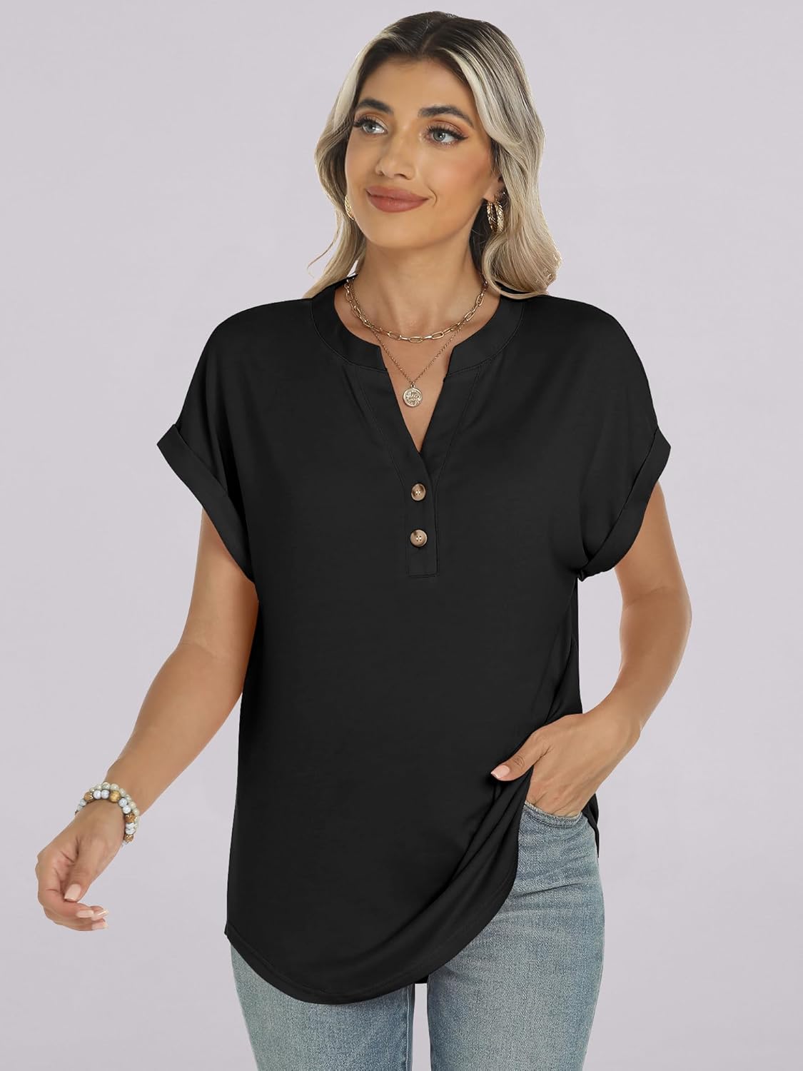 Chic Summer Henley Tops