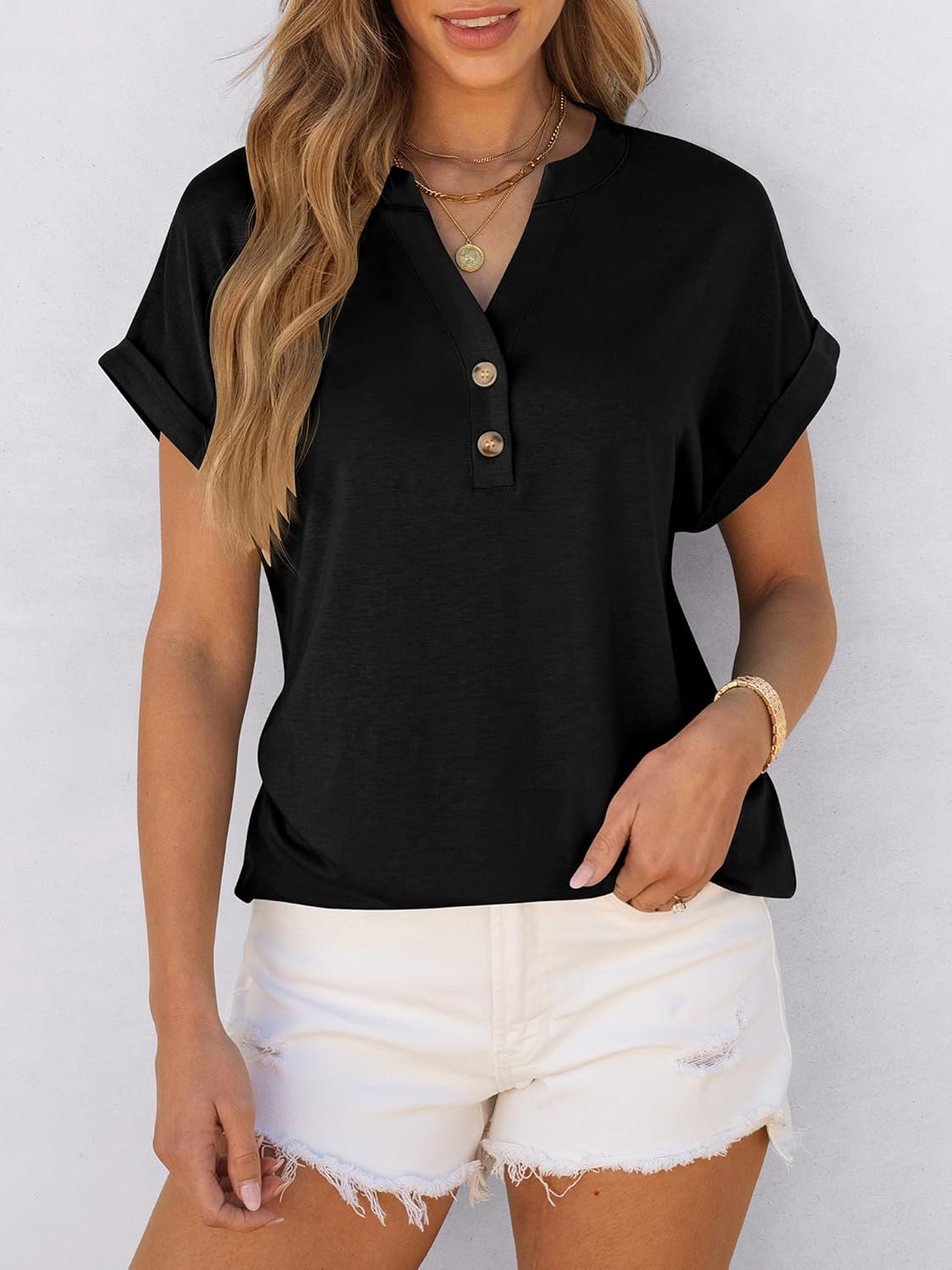 Chic Summer Henley Tops
