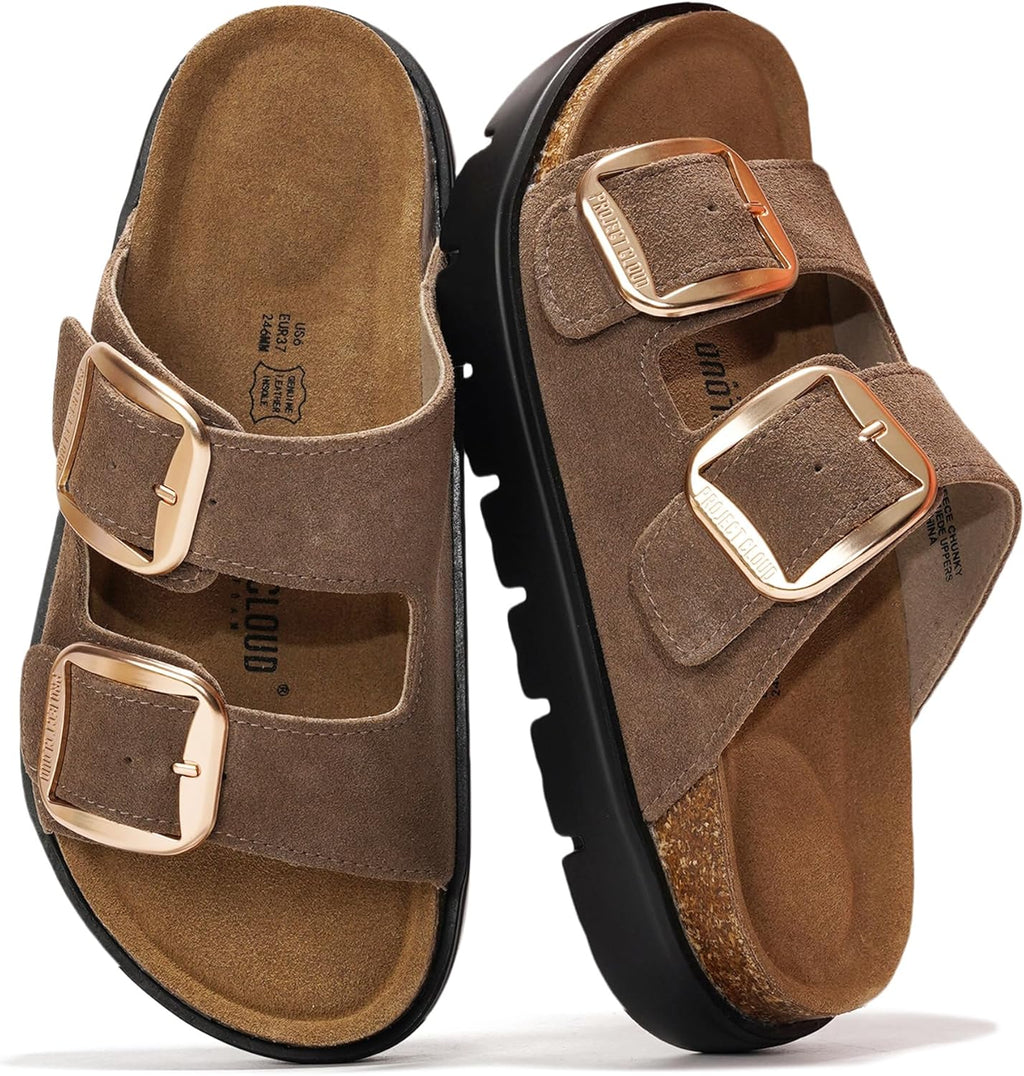 Genuine Leather Wedge Sandals