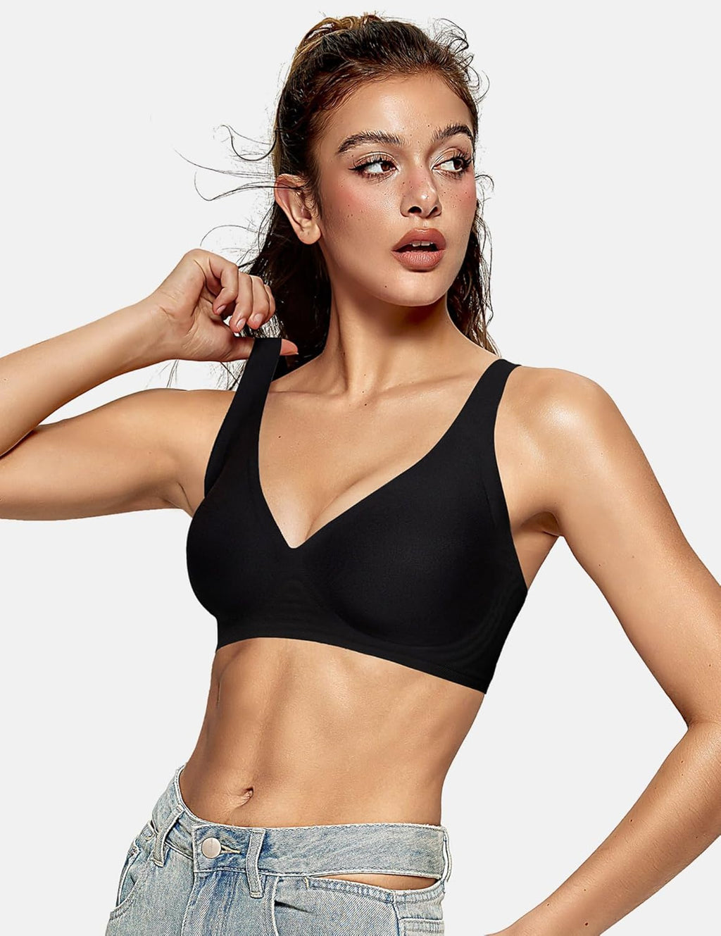 Comfortable Deep V Wireless Bra