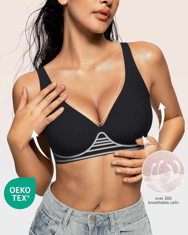 Comfortable Deep V Wireless Bra